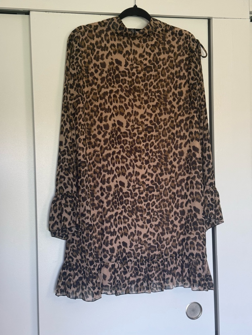 Boohoo Leopard Print Blouse - Tan and Black - Picture 2 of 4